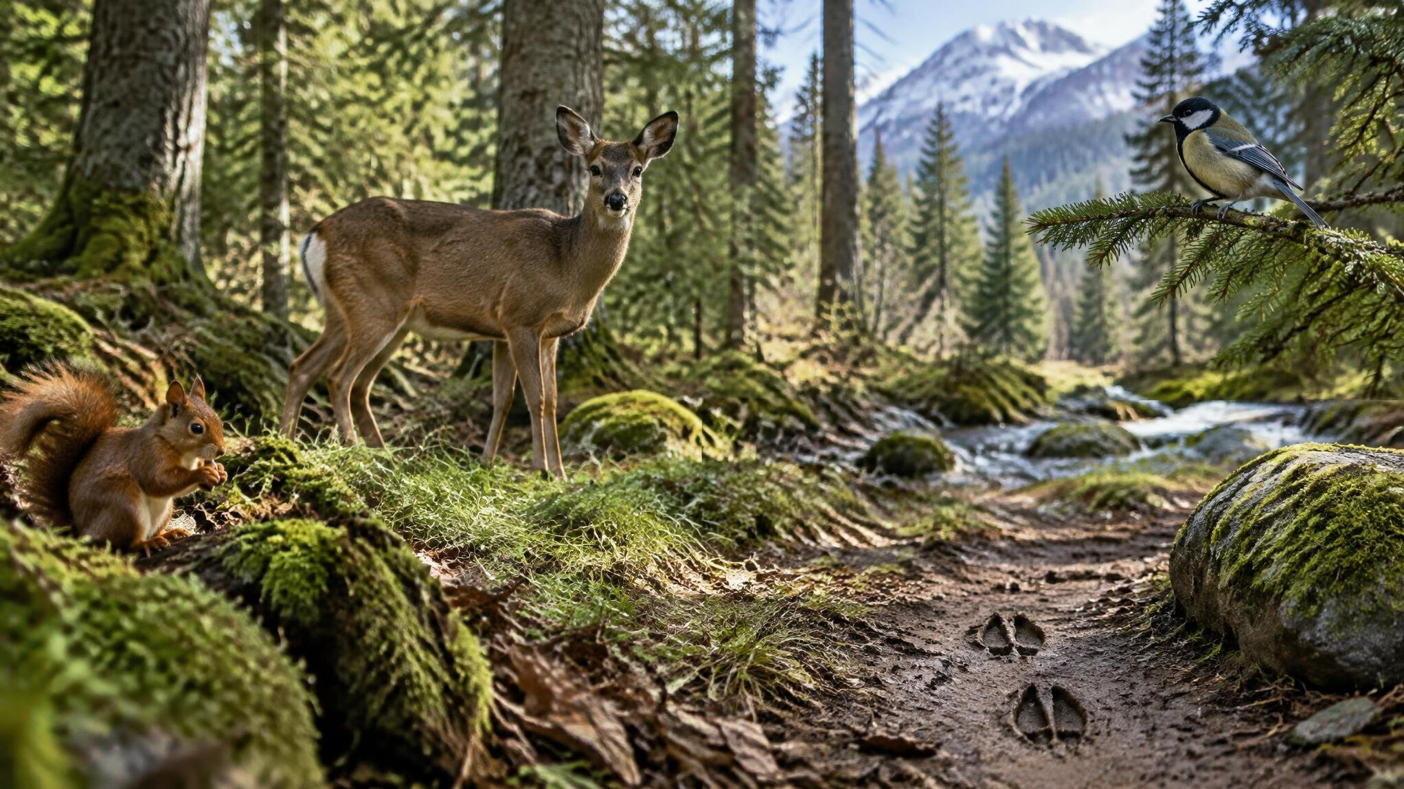 wild animals in forest