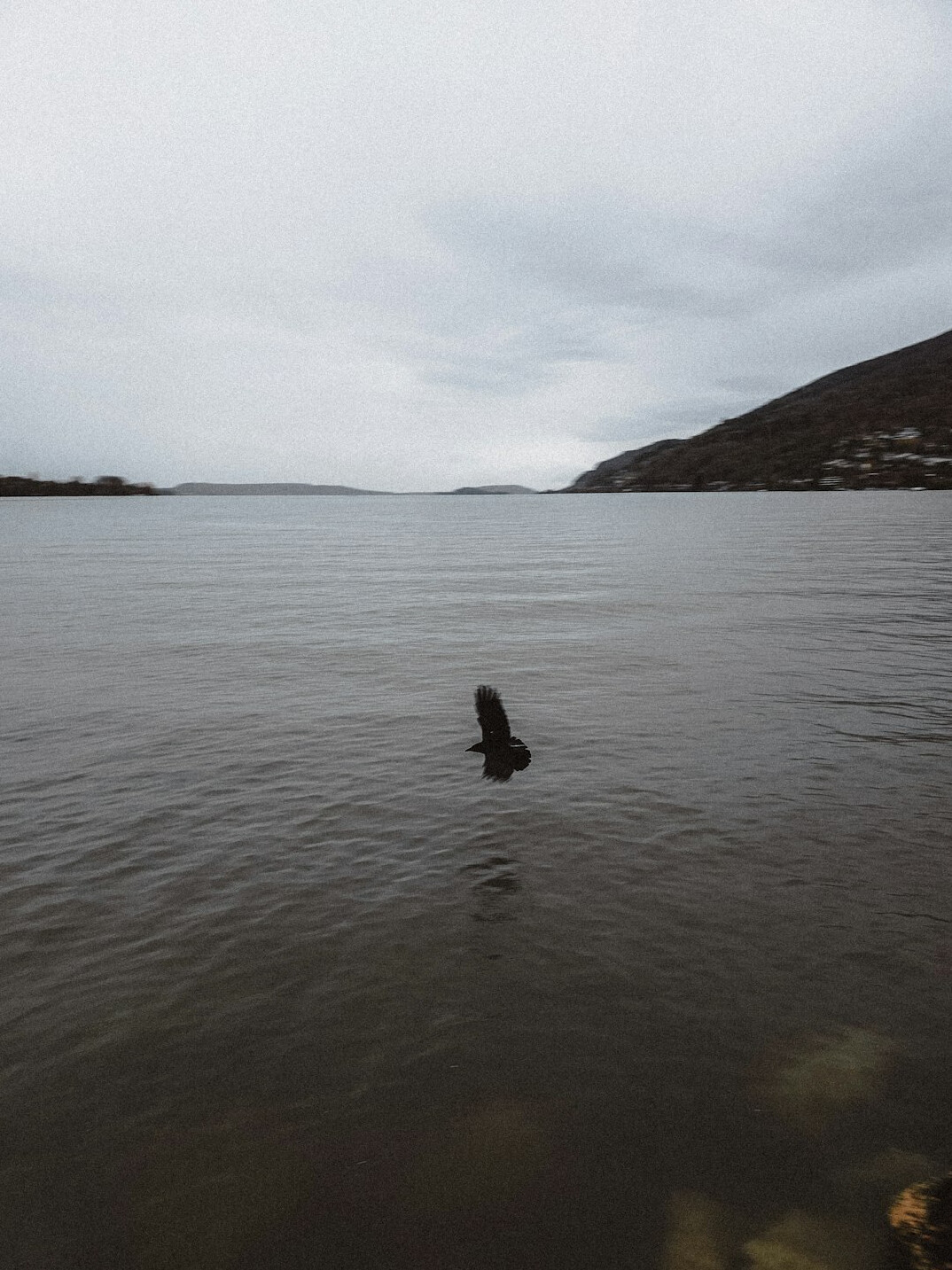 ghostly figure on lake