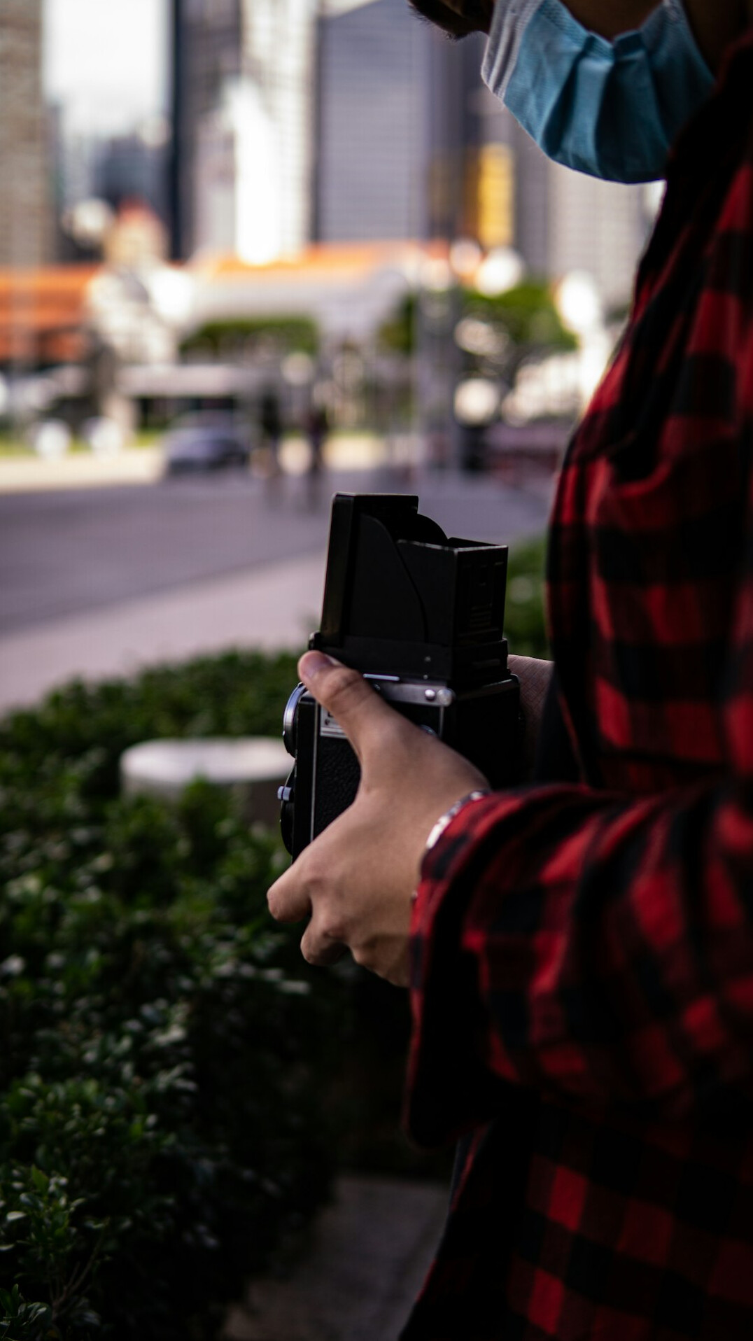 investigator with camera